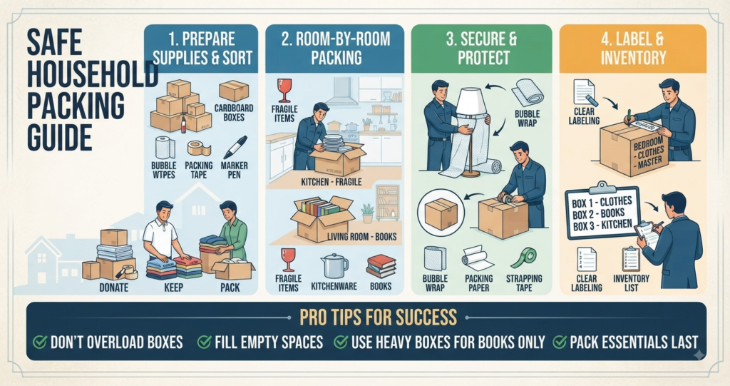 How to Pack Your Household Items Safely Before Moving