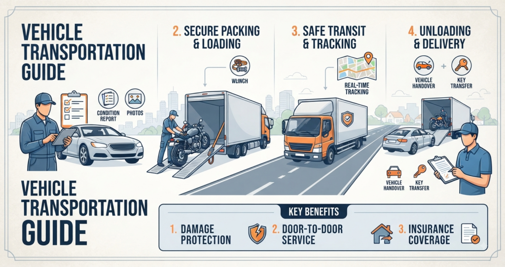 Vehicle Transportation by Packers and Movers: Complete Guide