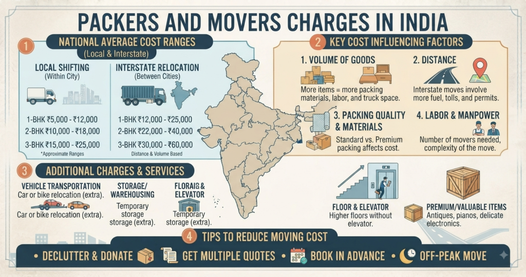 Packers and Movers Charges in India: Complete Cost Guide