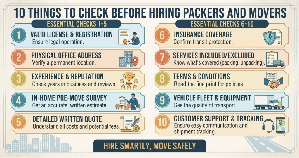10 Things to Check Before Hiring Packers and Movers
